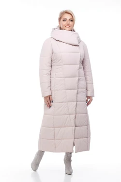 Женское зимнее пальто Комильфо (пудра)