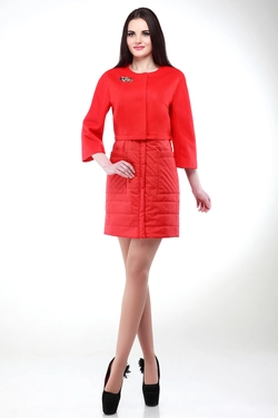 Женское пальто Тиффани (оранжево красный)