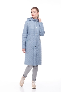 Женское демисезонное пальто Софи (серо-аквамариновый)