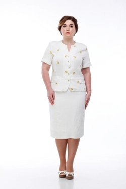 Костюм Дениз (молочный с цветами) Костюм Дениз (молочный с цветами)