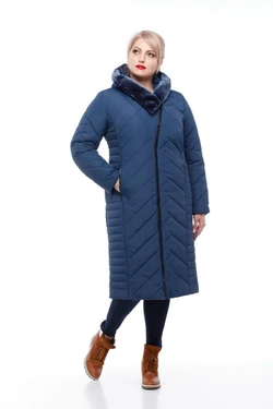 Зимнее пальто Мира овчина (темно-синий) Зимнее пальто Мира овчина (темно-синий)