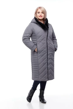 Зимнее пальто Мира овчина (темно-серый) Зимнее пальто Мира овчина (темно-серый)