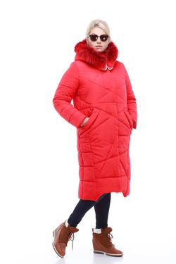 Зимнее пальто Дакота енот цвет (ярко-красный) Зимнее пальто Дакота енот цвет (ярко-красный)