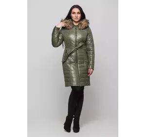 Зимнее пальто Эллен удлин. енот (светлый хаки) Зимнее пальто Эллен удлин. енот (светлый хаки)