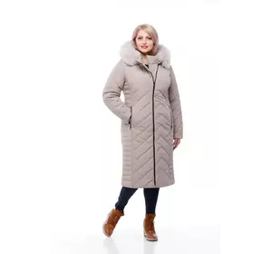Женское зимнее пальто Мира песец (латте) Женское зимнее пальто Мира песец (латте)