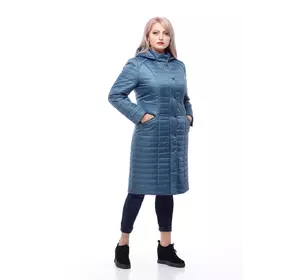Женское демисезонное пальто Софи (серо-синий)