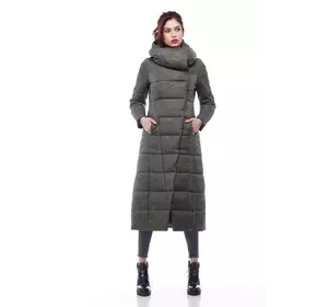 Женское зимнее пальто Комильфо (хаки принт милитари)