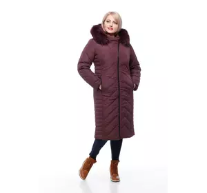 Женское зимнее пальто Мира песец (марсала) Женское зимнее пальто Мира песец (марсала)